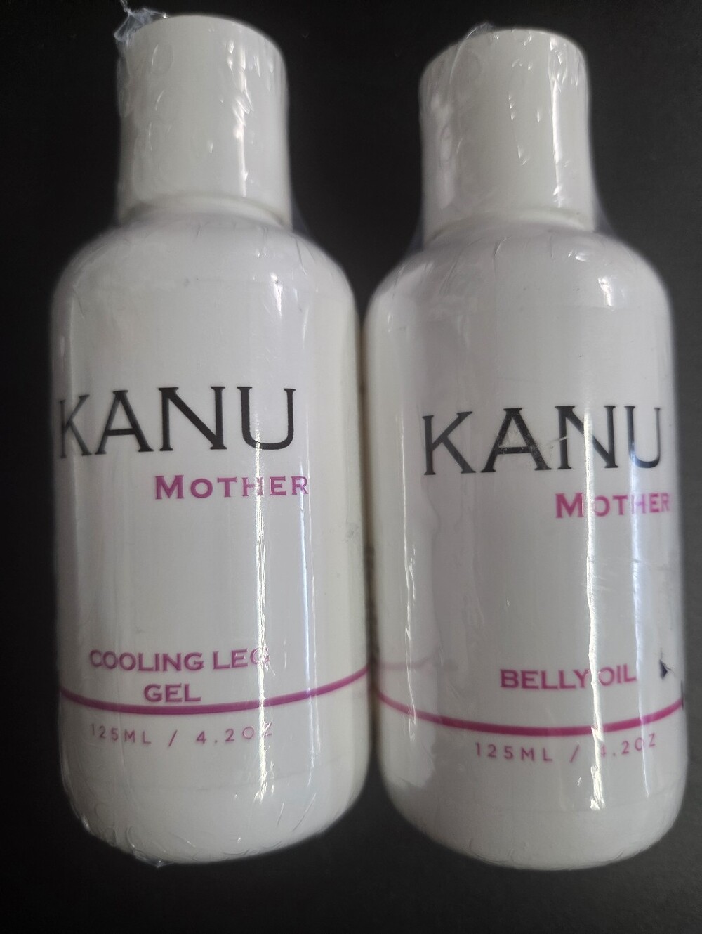 KANU Mother Belly Oil 4.2oz & Cooling Leg Gel 4.2oz Factory Sealed  ~Pregnancy~